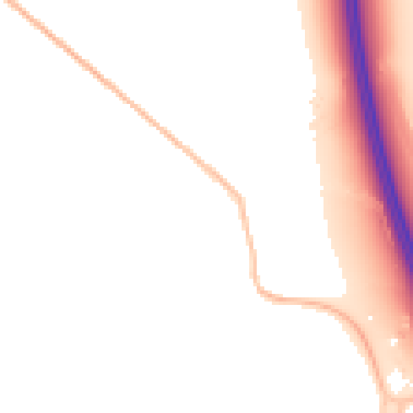 Night-time road noise heatmap for LU4 9UT