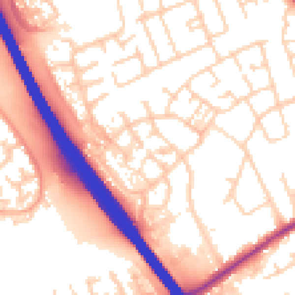 Daytime road noise heatmap for LU4 9XU