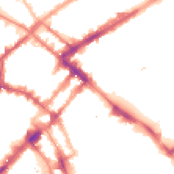 Night-time road noise heatmap for M1 1AQ