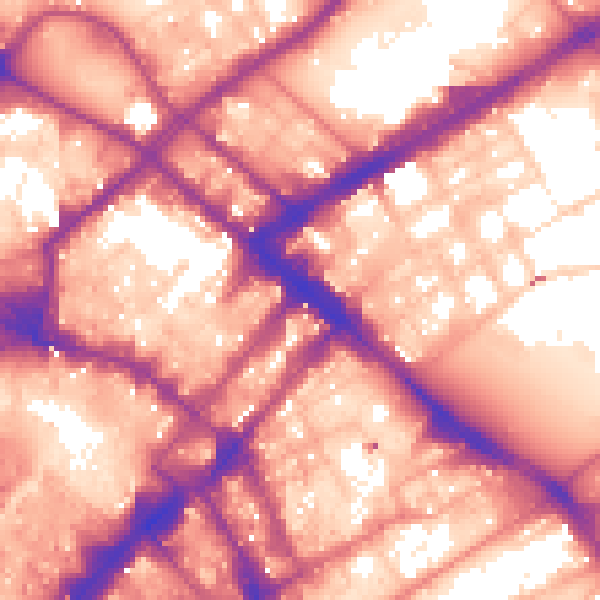 Daytime road noise heatmap for M1 1FJ
