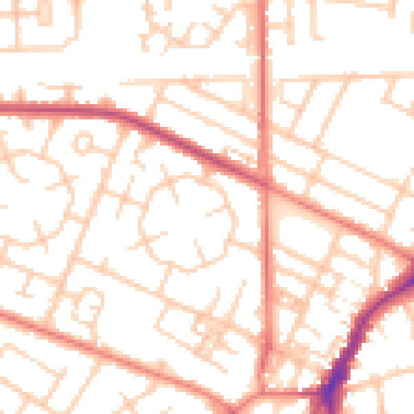 Daytime road noise heatmap for M20 1AF