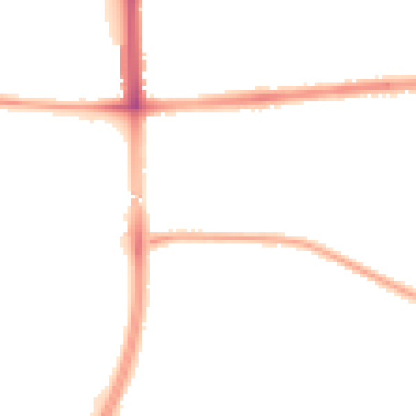 Night-time road noise heatmap for M20 1BD