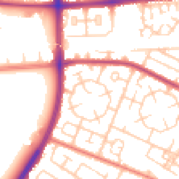 Daytime road noise heatmap for M20 1BR