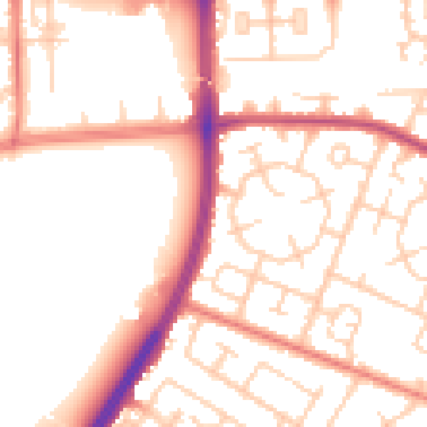 Daytime road noise heatmap for M20 1BS