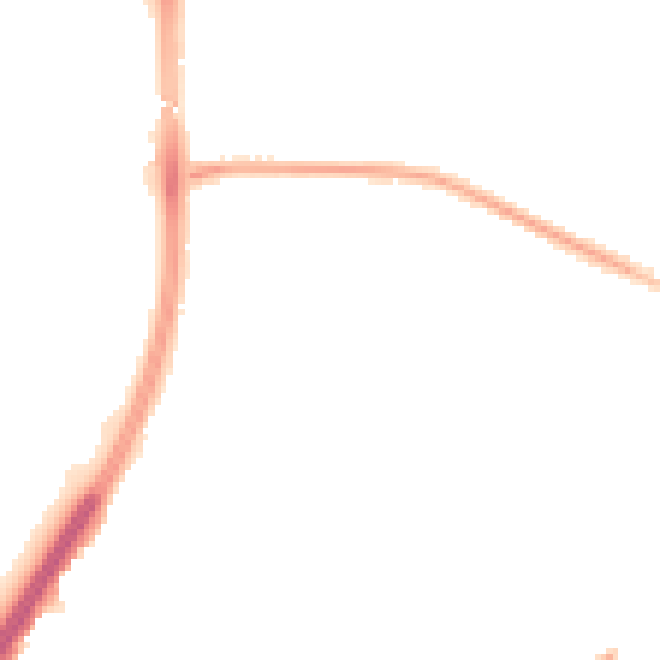 Night-time road noise heatmap for M20 1BW