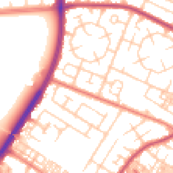 Daytime road noise heatmap for M20 1DP
