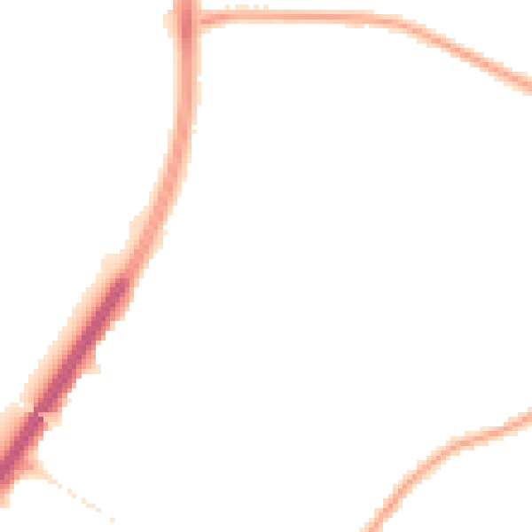 Night-time road noise heatmap for M20 1DP