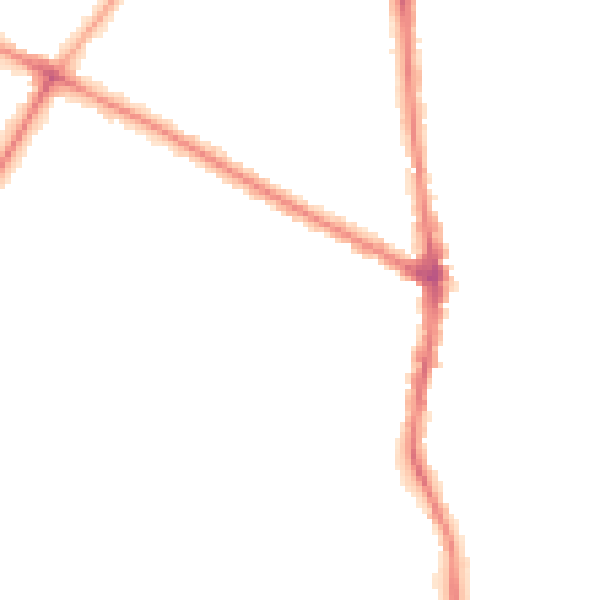 Night-time road noise heatmap for M20 2FL