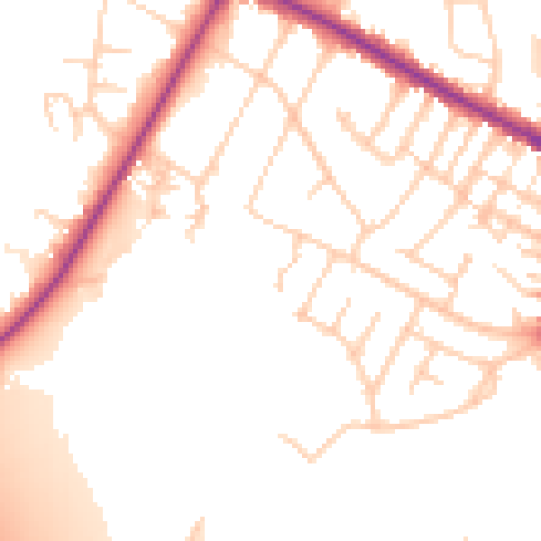 Daytime road noise heatmap for M20 2GF