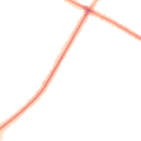 Night-time road noise heatmap for M20 2TQ
