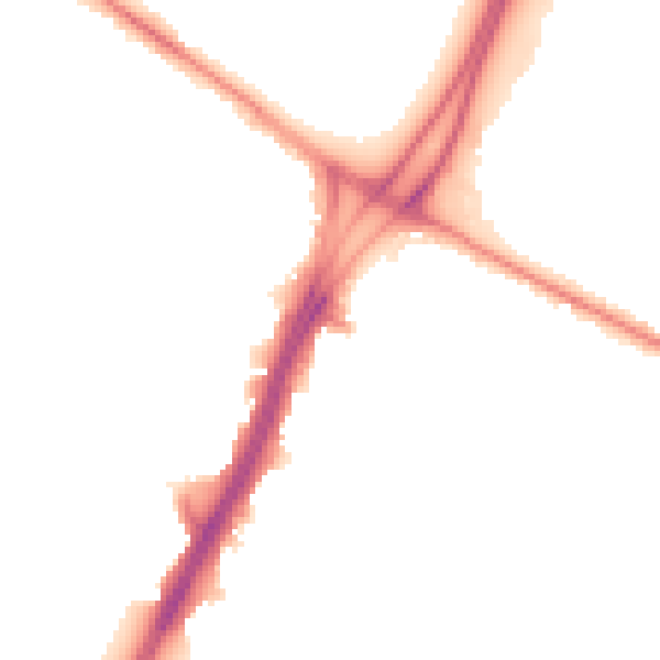 Night-time road noise heatmap for M20 2YF