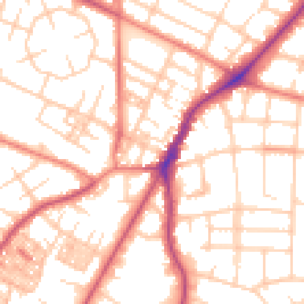 Daytime road noise heatmap for M20 3HE