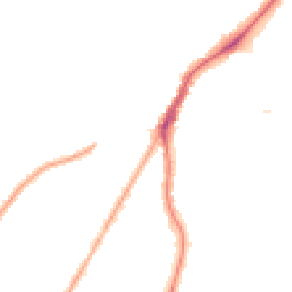 Night-time road noise heatmap for M20 3JA