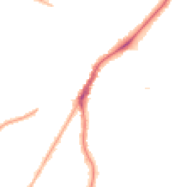 Night-time road noise heatmap for M20 4PB