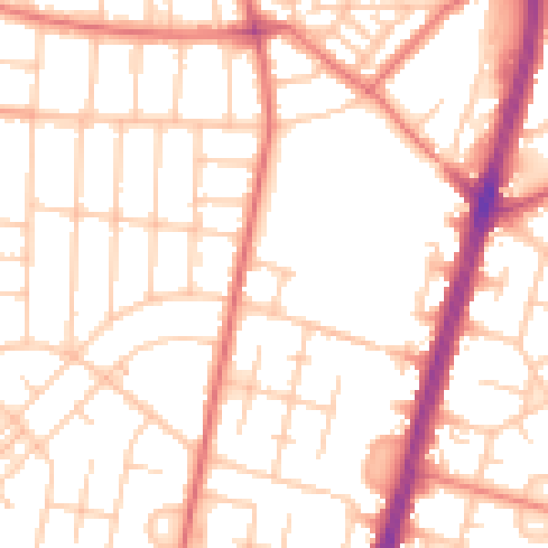 Daytime road noise heatmap for M20 4SG
