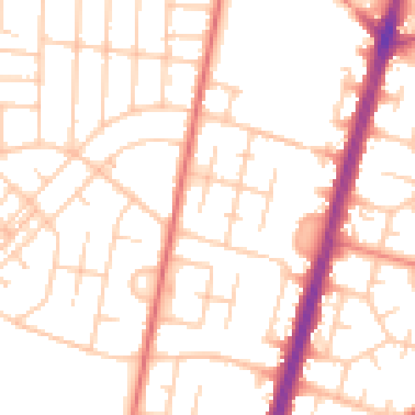 Daytime road noise heatmap for M20 4TA