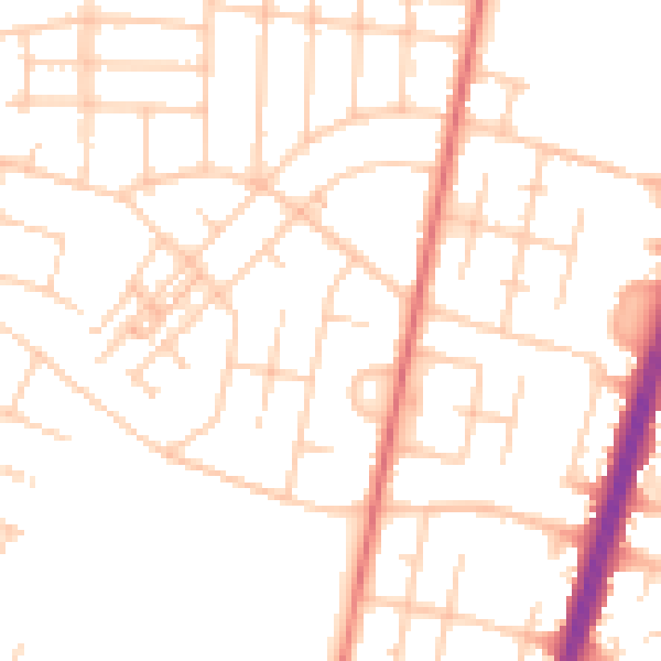 Daytime road noise heatmap for M20 4UH