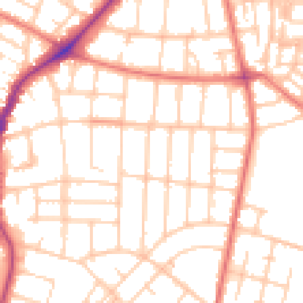 Daytime road noise heatmap for M20 4WT