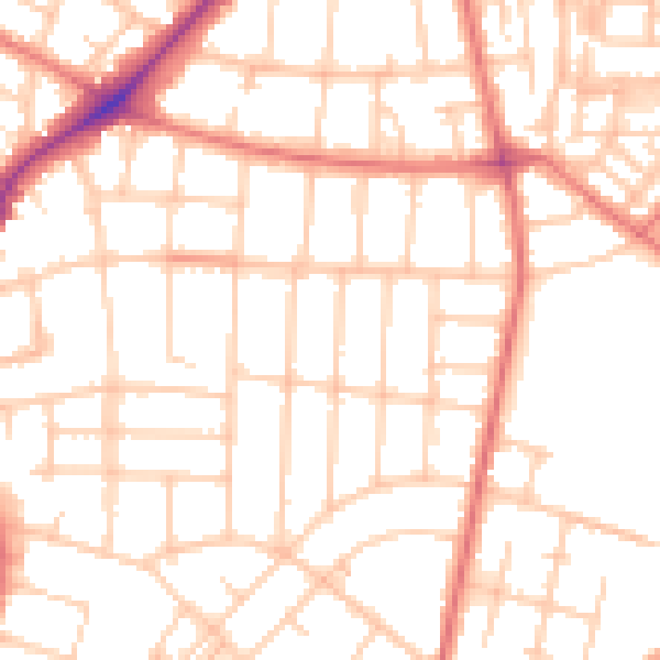 Daytime road noise heatmap for M20 4WX