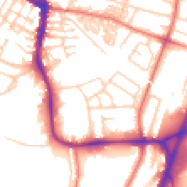 Daytime road noise heatmap for M20 5LL