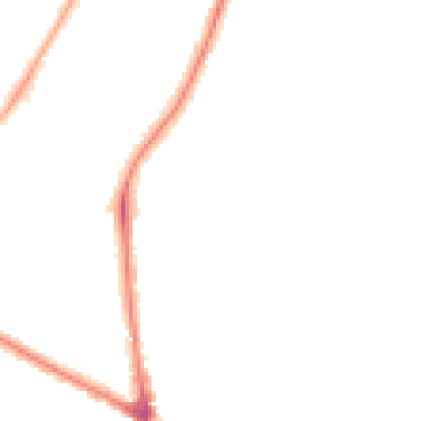 Night-time road noise heatmap for M20 6AN
