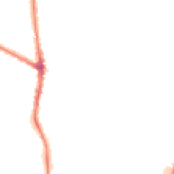 Night-time road noise heatmap for M20 6RS
