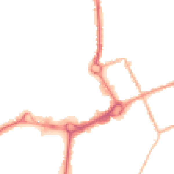 Night-time road noise heatmap for M24 1AF