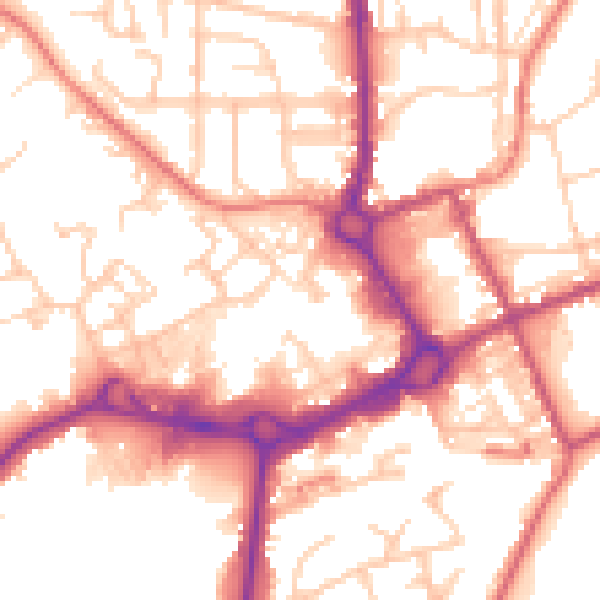 Daytime road noise heatmap for M24 1AJ
