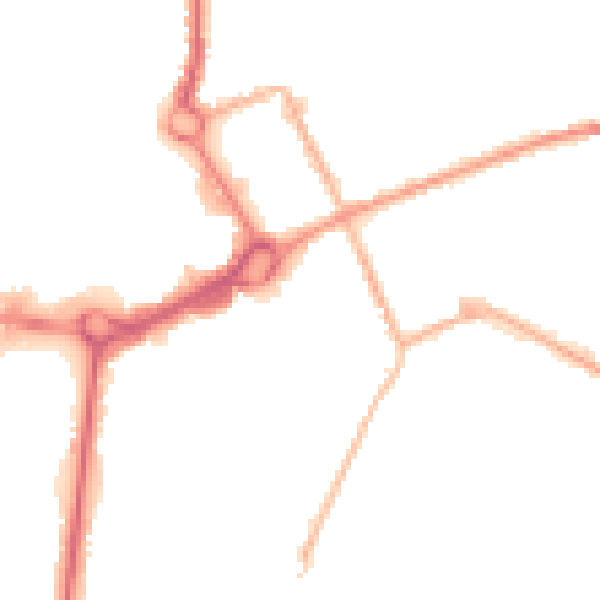 Night-time road noise heatmap for M24 1BL