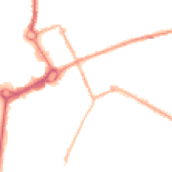 Night-time road noise heatmap for M24 1BT