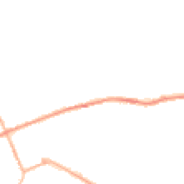 Night-time road noise heatmap for M24 2JQ