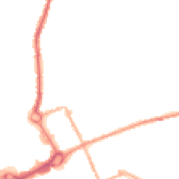 Night-time road noise heatmap for M24 2LF