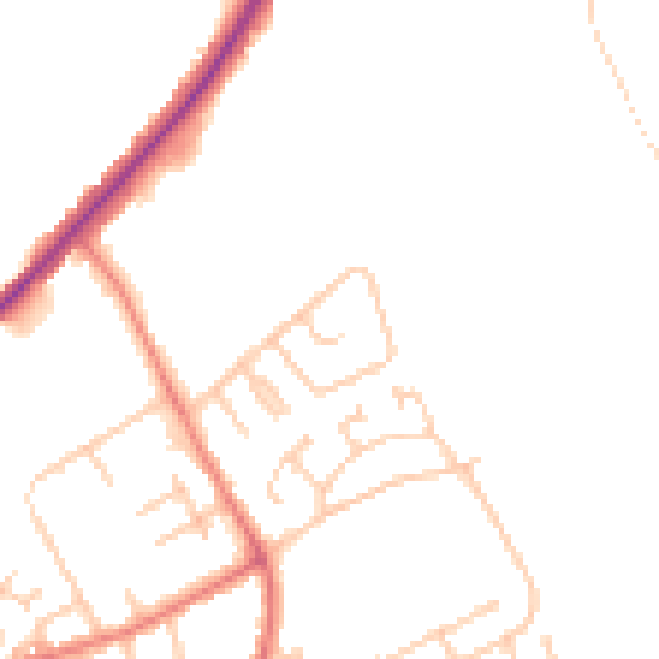 Daytime road noise heatmap for M24 2NZ
