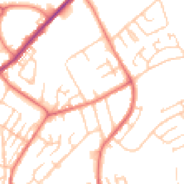 Daytime road noise heatmap for M24 2PP