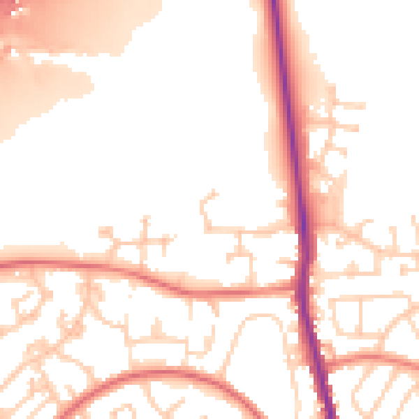 Daytime road noise heatmap for M24 5AL