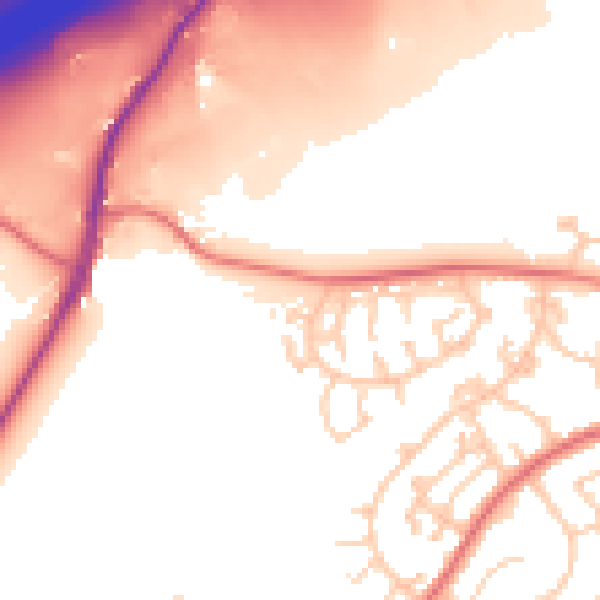 Daytime road noise heatmap for M24 5JY
