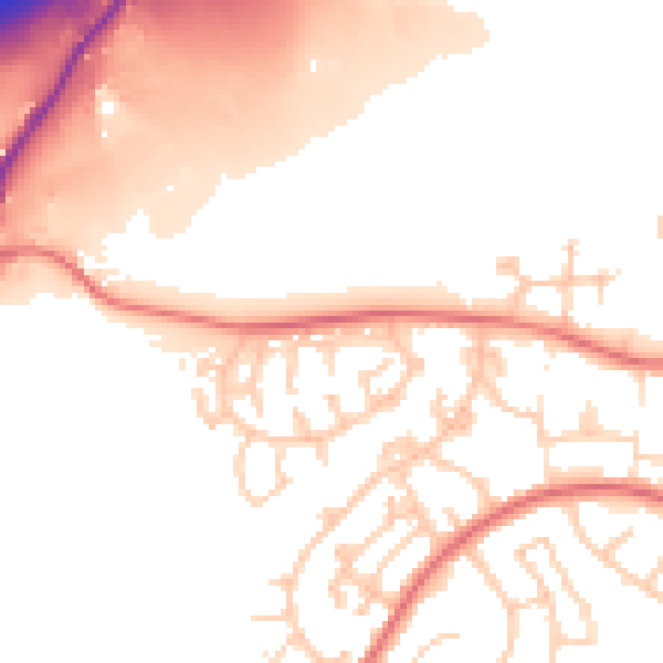 Daytime road noise heatmap for M24 5NB