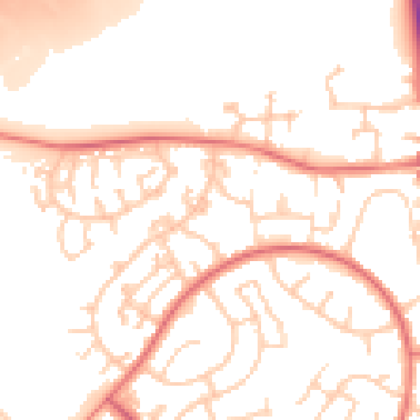 Daytime road noise heatmap for M24 5SU