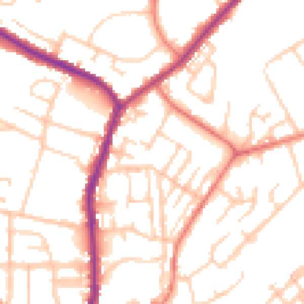 Daytime road noise heatmap for M24 6BJ
