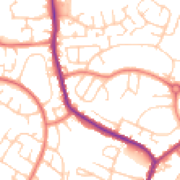 Daytime road noise heatmap for M24 6FU