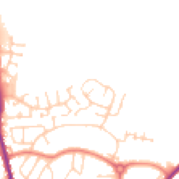 Daytime road noise heatmap for M24 6JE