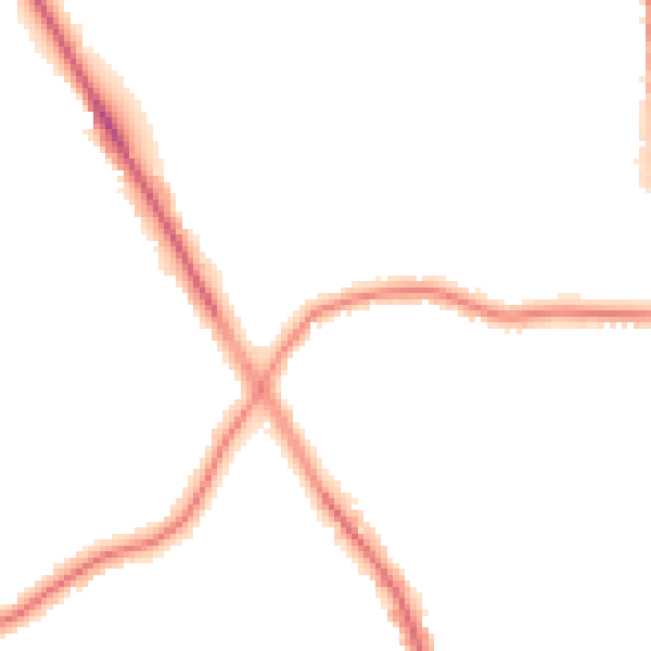 Night-time road noise heatmap for M25 0BA