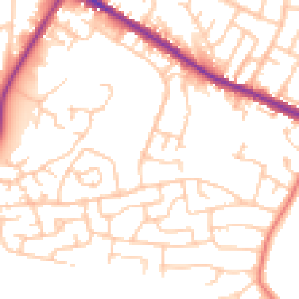 Daytime road noise heatmap for M28 0BL