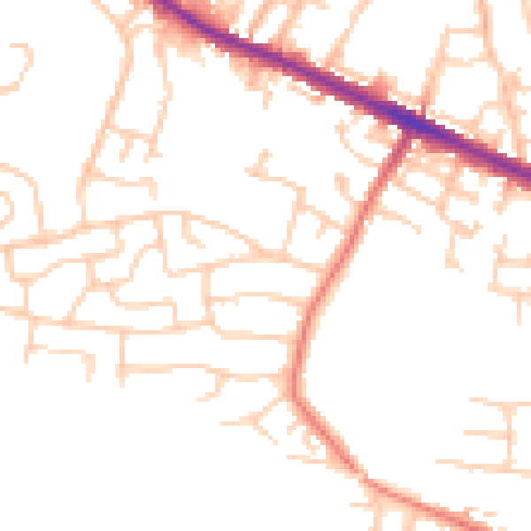 Daytime road noise heatmap for M28 0HJ