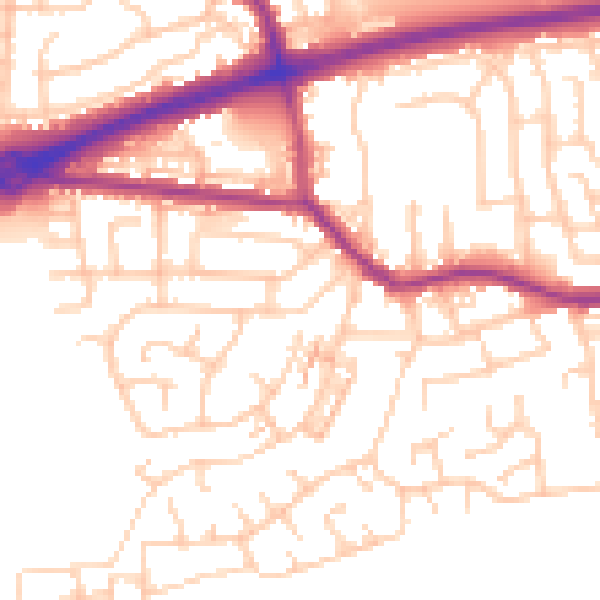 Daytime road noise heatmap for M28 1JZ