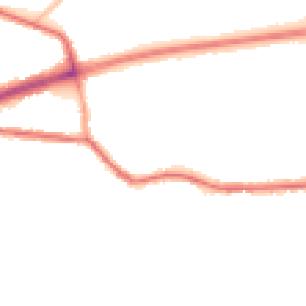 Night-time road noise heatmap for M28 1LU