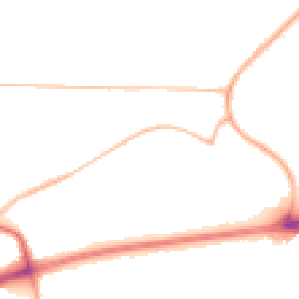Night-time road noise heatmap for M28 1ZJ