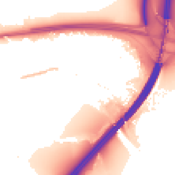 Night-time road noise heatmap for M28 2JJ