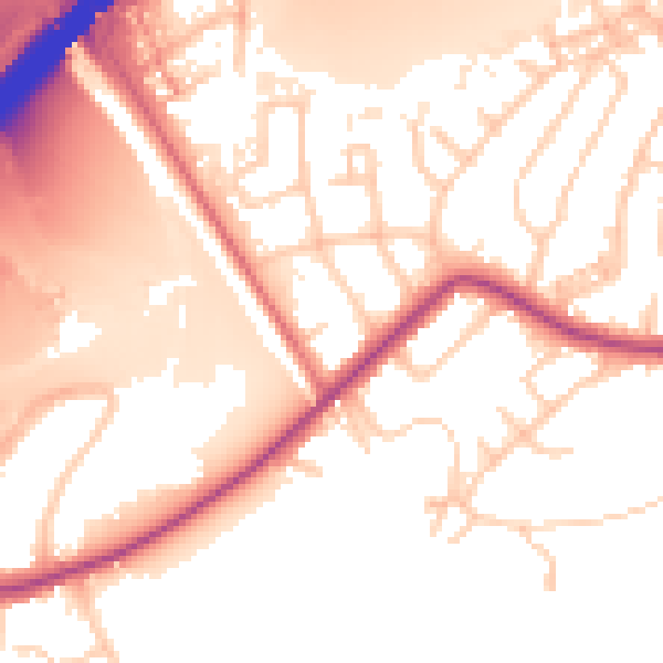 Daytime road noise heatmap for M28 2TJ