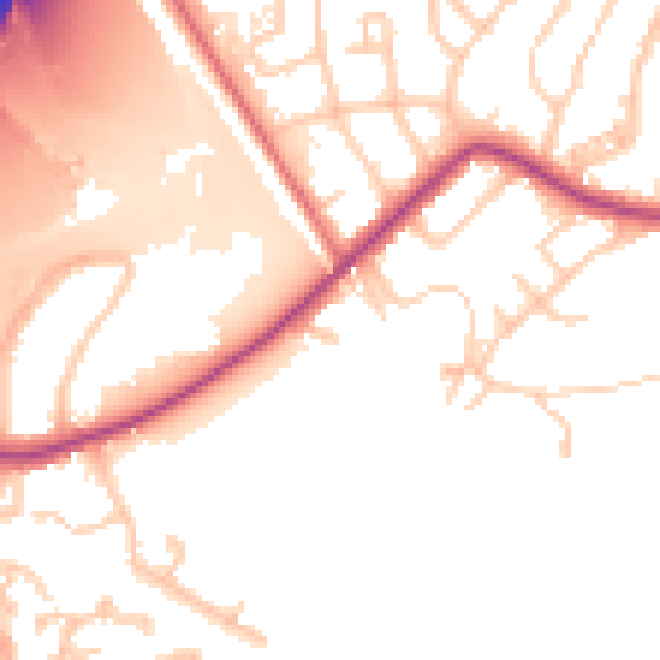 Daytime road noise heatmap for M28 2WA